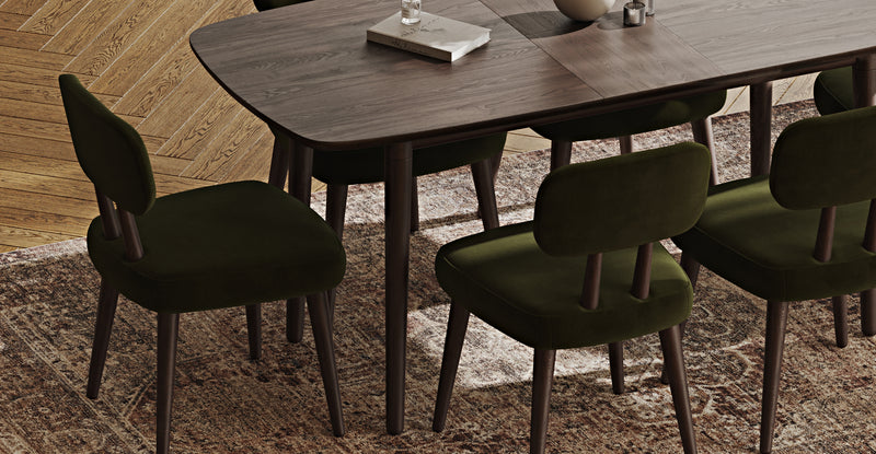 Lyno 77x140 Cm Açılır Yemek Masası Takımı (6 Roa Sandalye) - Kadife