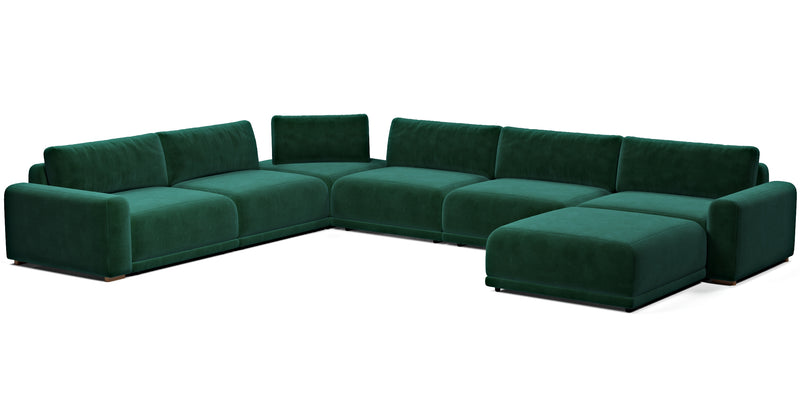 Carle 339 x 444 Köşe Çift Kollu ve Puf - Kadife
