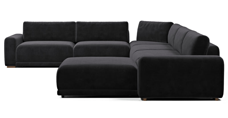 Carle 339 x 444 Köşe Çift Kollu ve Puf - Kadife