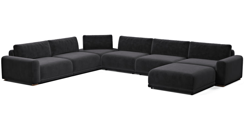 Carle 339 x 444 Köşe Çift Kollu ve Puf - Kadife