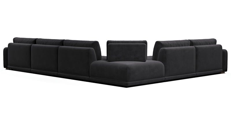 Carle 339 x 444 Köşe Çift Kollu ve Puf - Kadife
