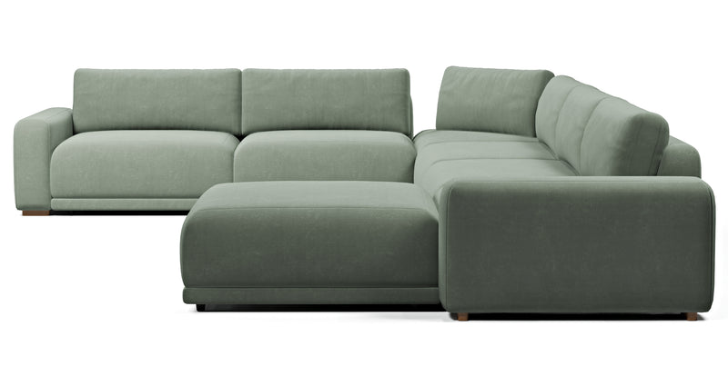 Carle 339 x 444 Köşe Çift Kollu ve Puf - Kadife