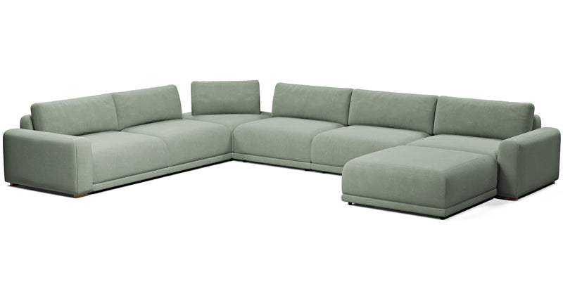 Carle 339 x 444 Köşe Çift Kollu ve Puf - Kadife