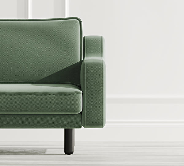 Klem Slim Üçlü Koltuk Large Silindir Ahşap Ayak - Performans Kadife