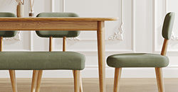 Lyno 97x160 Cm Sabit Yemek Masası Takımı (Bench&4Lü Roa) - Kadife