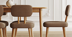 Lyno 97x160 Cm Sabit Yemek Masası Takımı (6Lı Roa) - Fitilli Kadife