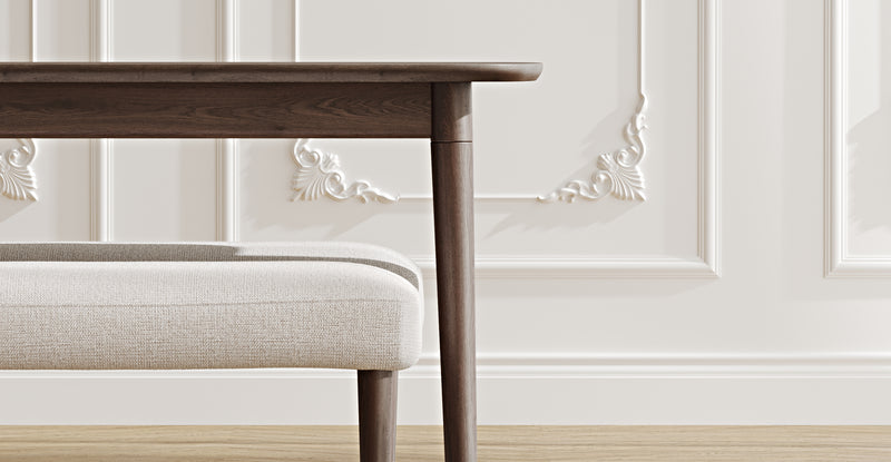 Lyno 77x140 Cm Sabit Yemek Masası Takımı (2 Roa Bench) - Keten