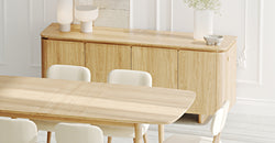 Lyno & Roa | 97x160 Açılır Masa ve Konsollu Yemek Odası Takımı – Maxi (6 Kişilik) - Doğal Doku