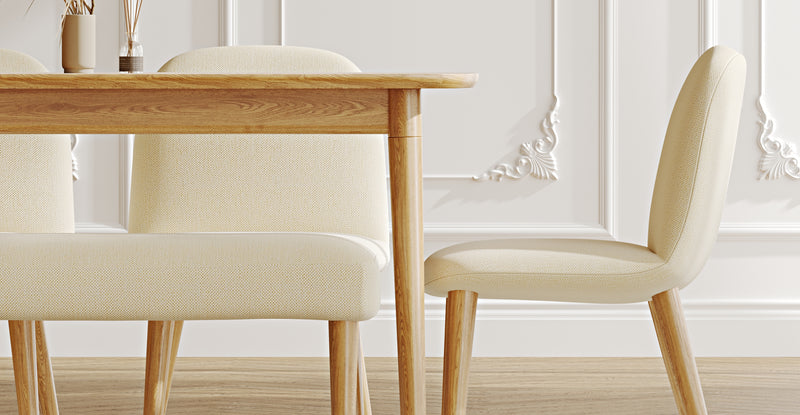 Lyno 77x140 Sabit Yemek Masası Takımı (Roa Bench & 4 Venn Sandalye) - Doğal Doku