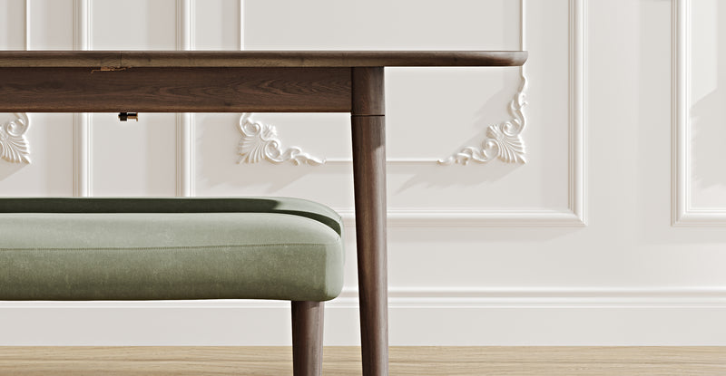 Lyno 77x140 Cm Açılır Yemek Masası Takımı (2 Roa Bench) - Kadife