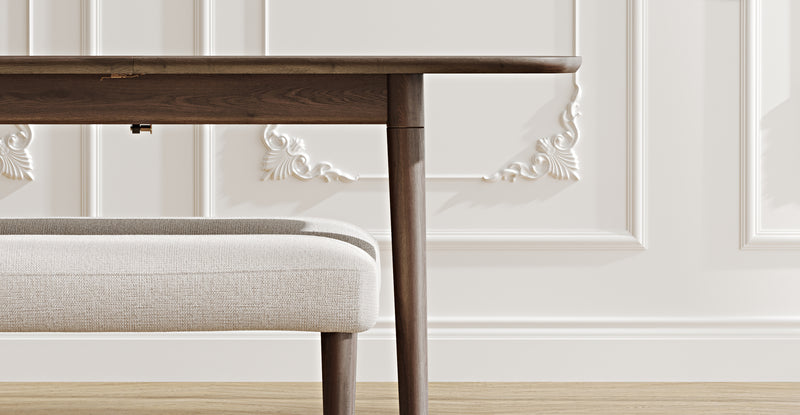 Lyno 77x140 Cm Açılır Yemek Masası Takımı (2 Roa Bench) - Keten