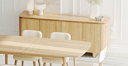 Lyno & Roa | 97x160 Açılır Masa ve Konsollu Yemek Odası Takımı – Midi (6 Kişilik) - Doğal Doku