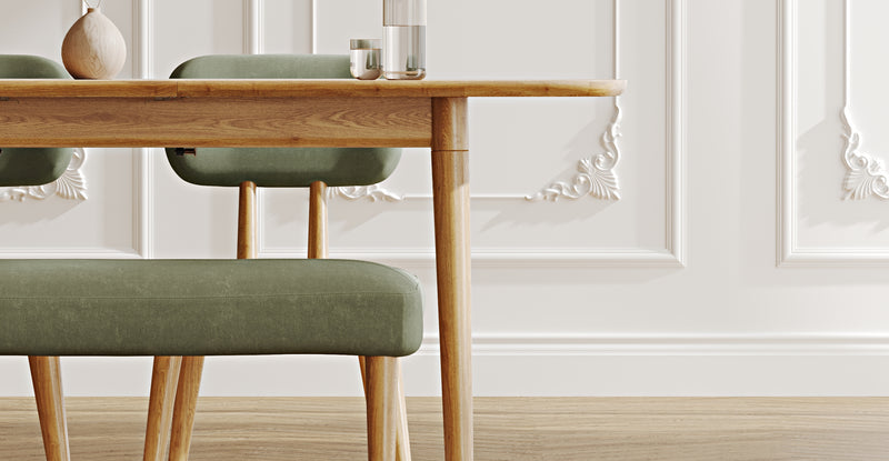 Lyno 77x140 Cm Açılır Yemek Masası Takımı (Roa Bench & 2 Roa Sandalye) - Kadife