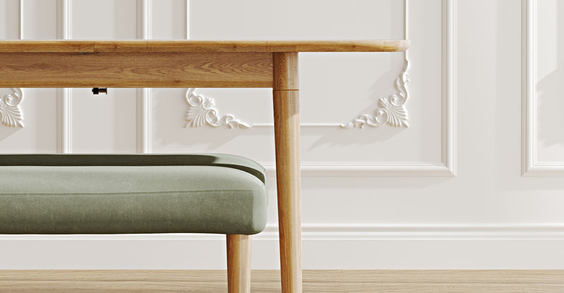 Lyno 77x140 Cm Açılır Yemek Masası Takımı (2 Roa Bench) - Kadife