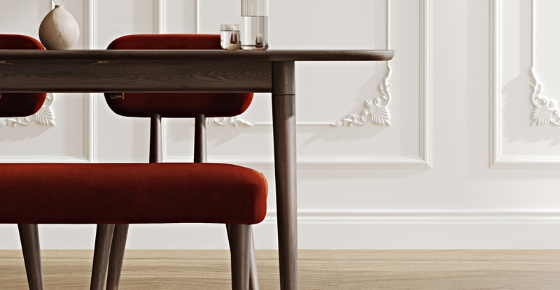 Lyno 77x140 Cm Açılır Yemek Masası Takımı (Roa Bench & 2 Roa Sandalye) - Kadife