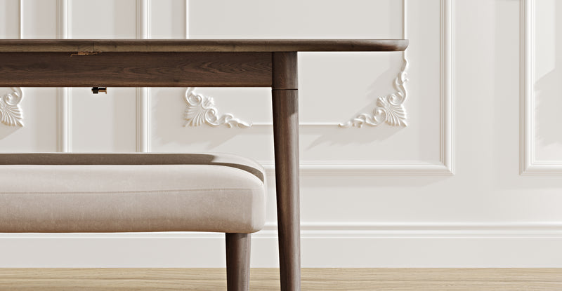 Lyno 77x140 Cm Açılır Yemek Masası Takımı (2 Roa Bench) - Kadife