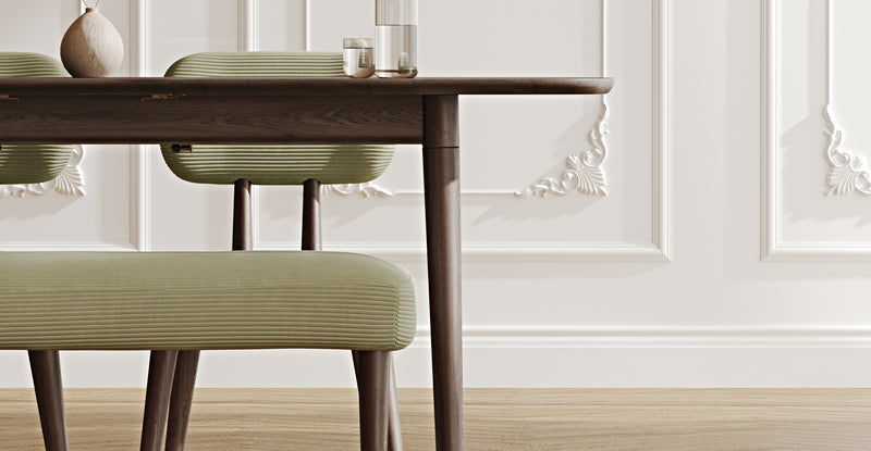 Lyno 77x140 Cm Açılır Yemek Masası Takımı (Roa Bench & 2 Roa Sandalye) - Fitilli Kadife