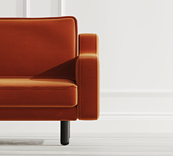 Klem Slim Üçlü Koltuk Large Silindir Ahşap Ayak - Performans Kadife