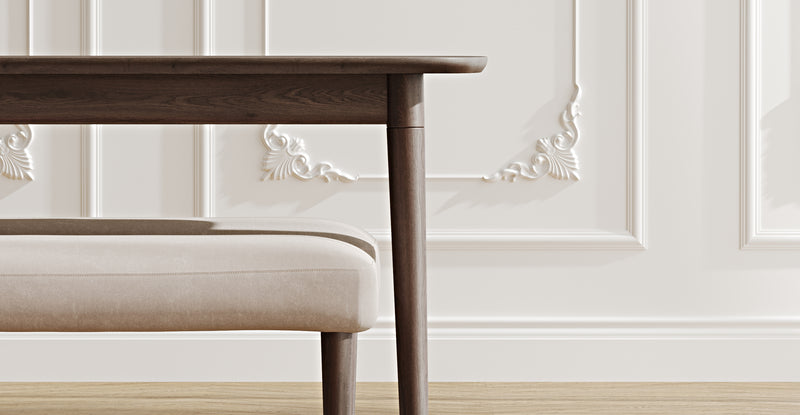 Lyno 77x140 Cm Sabit Yemek Masası Takımı (2 Roa Bench) - Kadife