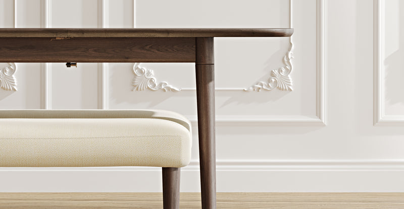 Lyno 77x140 Cm Açılır Yemek Masası Takımı (2 Roa Bench) - Doğal Doku