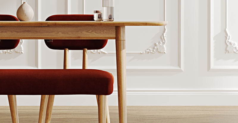 Lyno 77x140 Cm Açılır Yemek Masası Takımı (Roa Bench & 2 Roa Sandalye) - Kadife