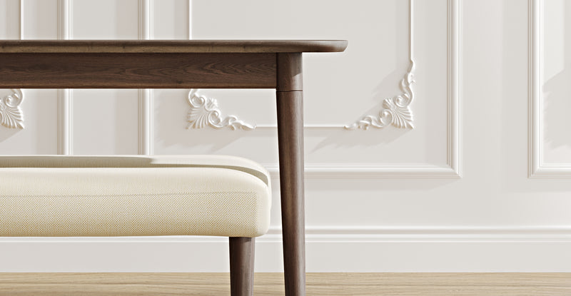 Lyno 77x140 Cm Sabit Yemek Masası Takımı (2 Roa Bench) - Doğal Doku