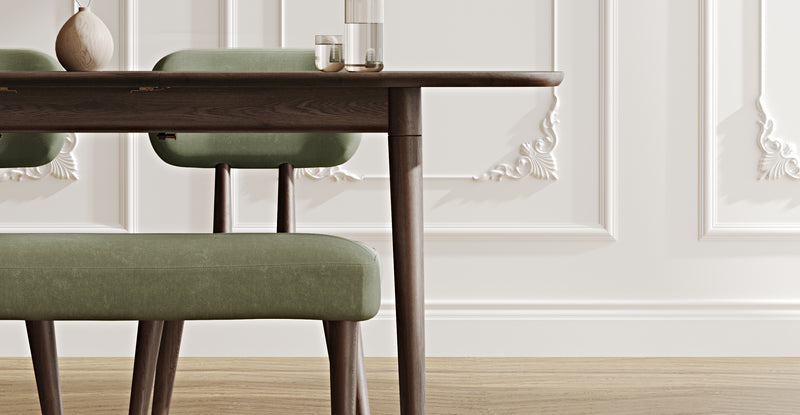 Lyno 77x140 Cm Açılır Yemek Masası Takımı (Roa Bench & 2 Roa Sandalye) - Kadife