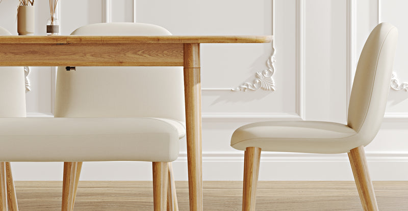 Lyno 77x140 Açılır Yemek Masası Takımı (Roa Bench & 4 Venn Sandalye) - Performans Kadife