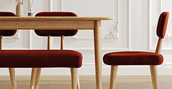 Lyno 97x160 Cm Sabit Yemek Masası Takımı (Bench&4Lü Roa) - Kadife