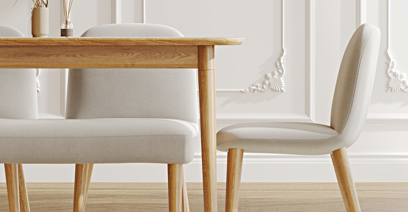 Lyno 77x140 Sabit Yemek Masası Takımı (Roa Bench & 4 Venn Sandalye) - Performans Keten