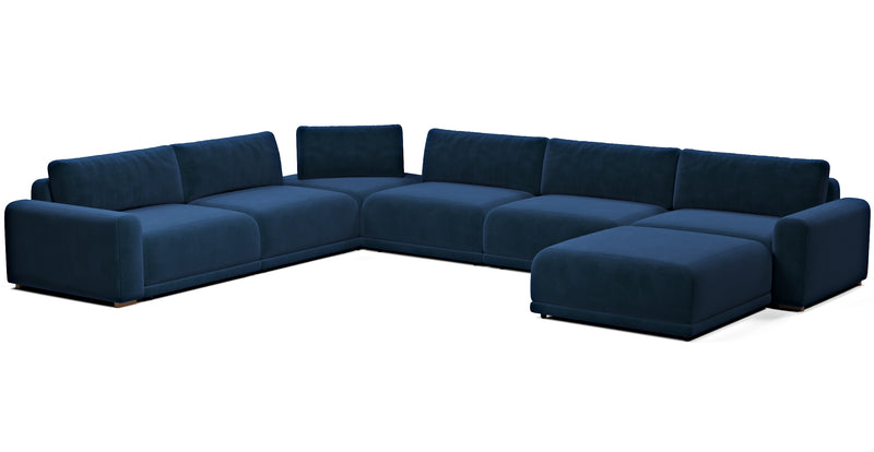Carle 339 x 444 Köşe Çift Kollu ve Puf - Kadife