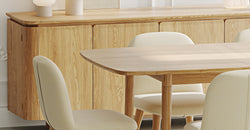 Lyno & Venn | 97x160 Açılır Masa ve Konsollu Yemek Odası Takımı – Maxi (6 Kişilik) - Doğal Doku