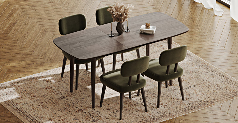 Lyno 77x140 Cm Açılır Yemek Masası Takımı (4 Roa Sandalye) - Performans Keten