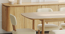 Lyno & Roa | 97x160 Açılır Masa ve Konsollu Yemek Odası Takımı – Midi (6 Kişilik) - Doğal Doku