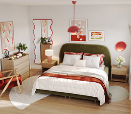 Klem Çift Kişilik Bazalı Karyola 160x200 - Kadife