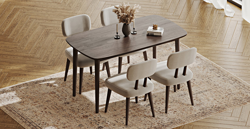 Lyno 77x140 Cm Sabit Yemek Masası Takımı (4 Roa Sandalye) - Performans Keten