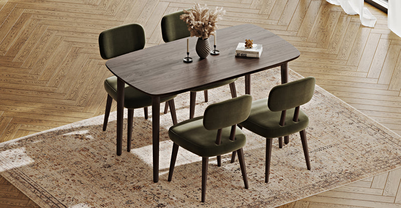 Lyno 77x140 Cm Sabit Yemek Masası Takımı (4 Roa Sandalye) - Performans Keten