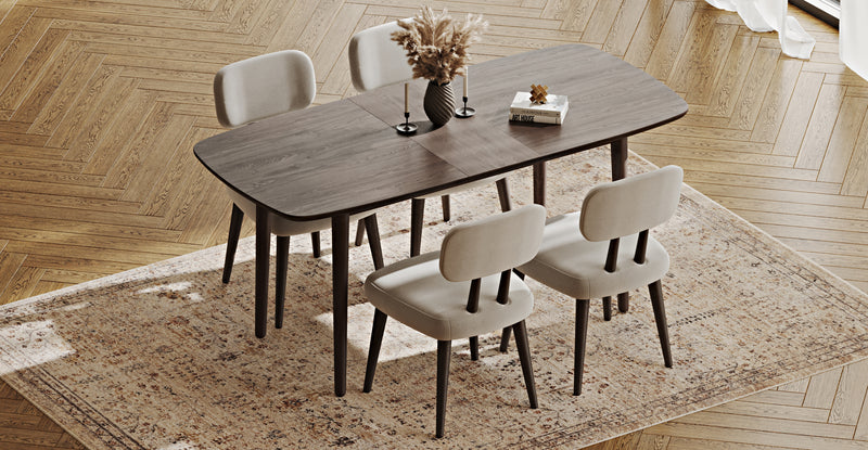 Lyno 77x140 Cm Açılır Yemek Masası Takımı (4 Roa Sandalye) - Performans Keten