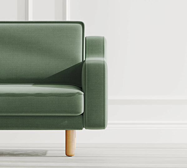 Klem Slim İkili Modüler Koltuk Silindir Ahşap Ayak - Performans Kadife