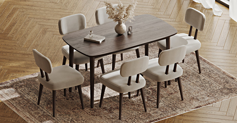 Lyno 77x140 Cm Sabit Yemek Masası Takımı (6 Roa Sandalye) - Performans Keten