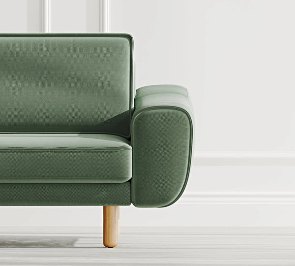 Klem İkili Modüler Koltuk Silindir Ahşap Ayak - Performans Kadife