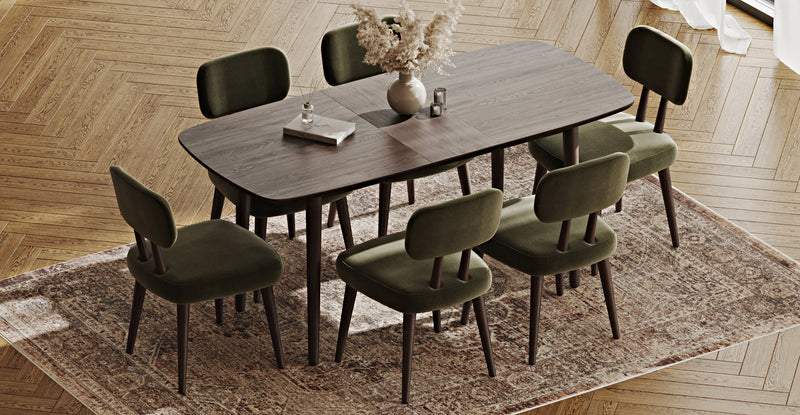 Lyno 77x140 Cm Açılır Yemek Masası Takımı (6 Roa Sandalye) - Performans Keten
