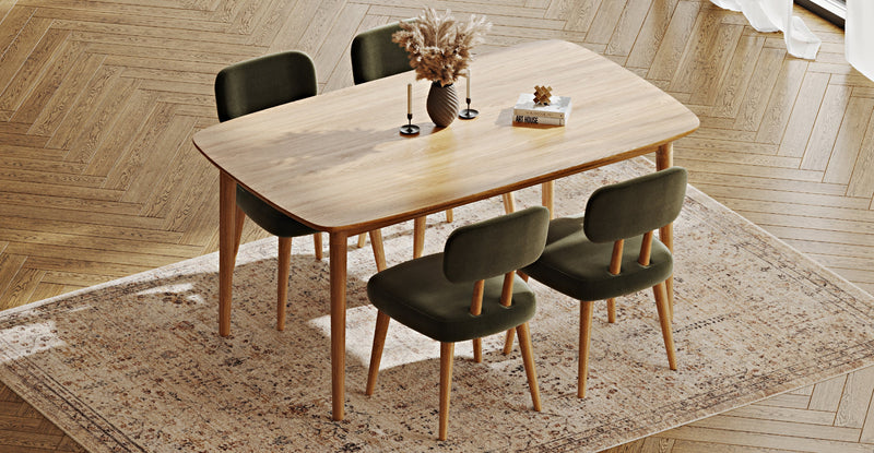 Lyno 97x160 Cm Sabit Yemek Masası Takımı (4 Roa Sandalye) - Performans Keten