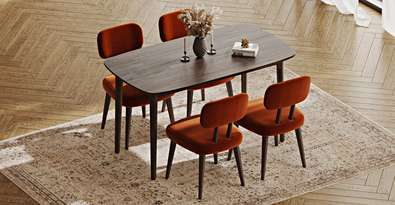 Lyno 77x140 Cm Sabit Yemek Masası Takımı (4 Roa Sandalye) - Performans Keten
