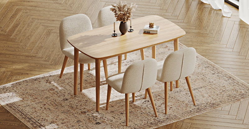 Lyno 77x140 Sabit Yemek Masası Takımı (4 Venn Sandalye) - Bukle