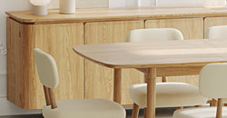 Lyno & Roa | 97x160 Açılır Masa ve Konsollu Yemek Odası Takımı – Maxi (6 Kişilik) - Doğal Doku