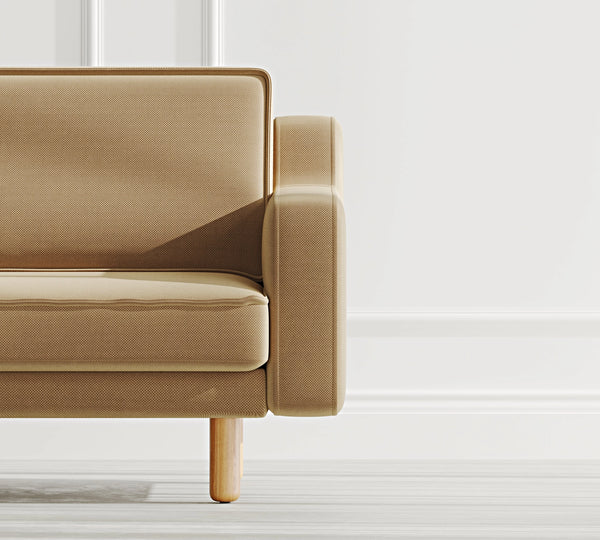 Klem Slim İkili Koltuk Silindir Ahşap Ayak - Performans Kadife