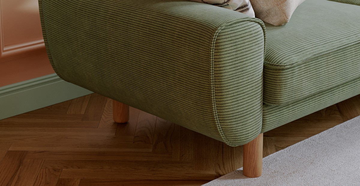 Klem Sisli Yeşil Köşe ve Hardal Levy Berjer Koltuk Takımı - Kadife & Fitilli Kadife