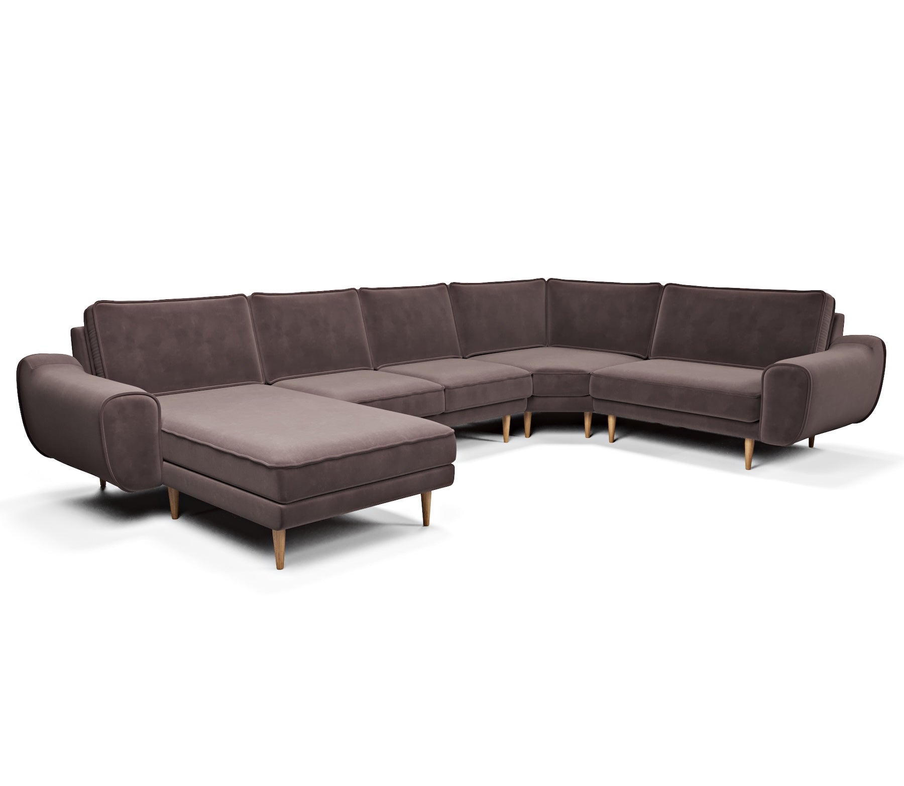 Klem 376 x 240 Geniş Köşe Ahşap Ayak - Kadife | Normod