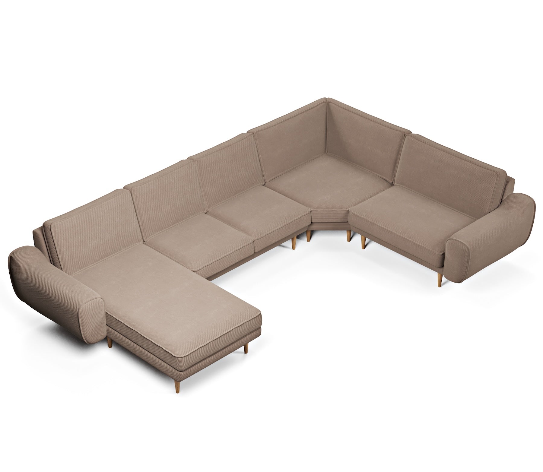 Klem 376 x 240 Geniş Köşe Ahşap Ayak - Fitilli Kadife | Normod